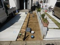 千葉市中央区　エステホーム　エクステリア施工事例　施工中