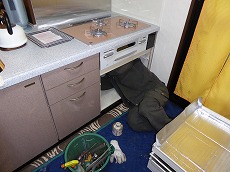 市原市　Ｋ様邸　ガスコンロとガス給湯器交換工事　施工事例　施工中