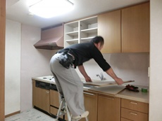 エステホーム　千葉市花見川区　キッチン改修工事施工事例　施工中