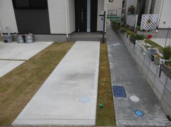 芝生で心地よいエクステリアに